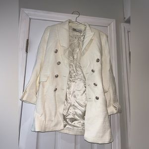 Zara tweed white blazer